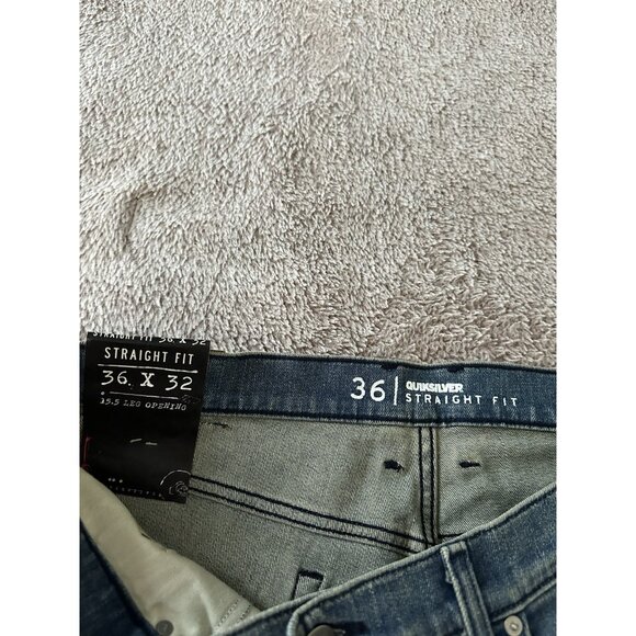 Quiksilver Men’s Jeans Blue Straight Fit Size 36x32 New - Picture 7 of 16